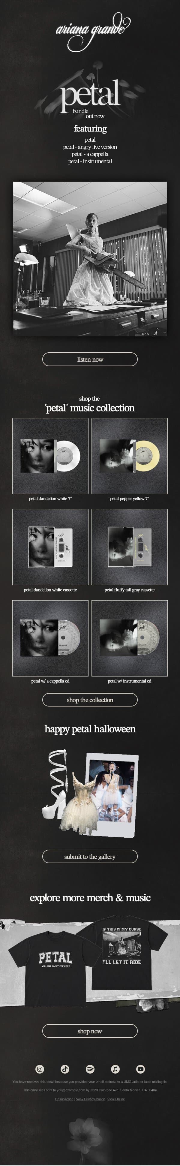 petal bundle ꕤ 。˚ out now email from Ariana Grande screenshot