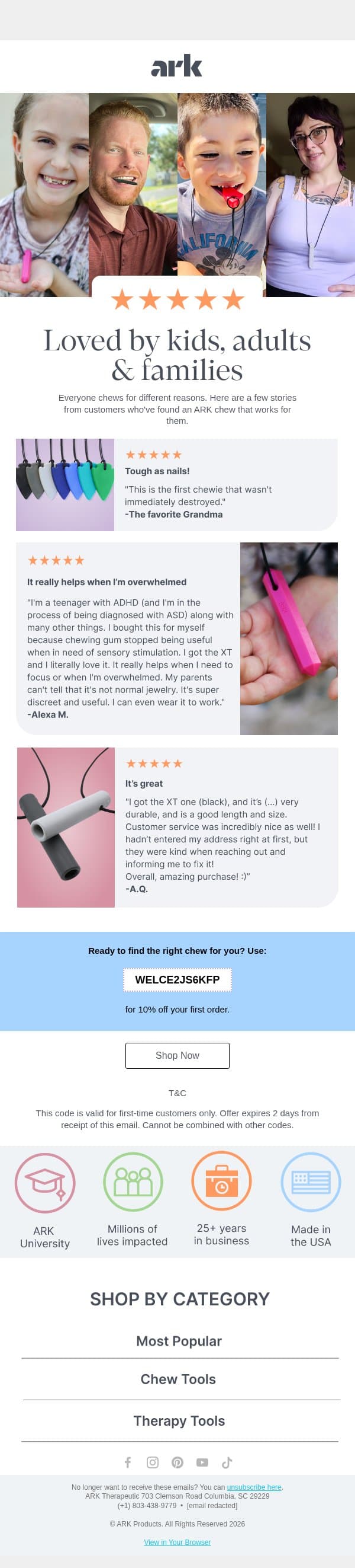 What people tell us about ARK email from ARK Therapeutic screenshot