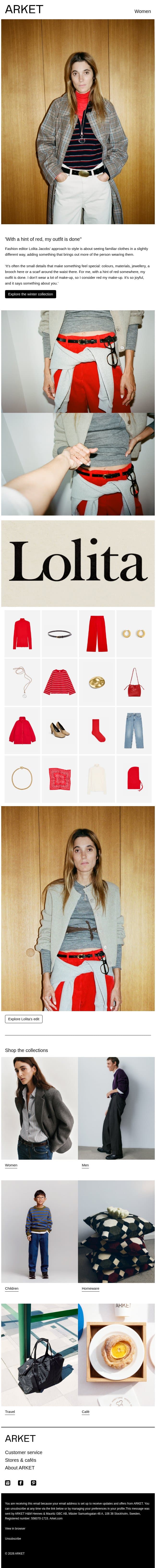 Lolita Jacobs on the value of red email from Arket screenshot