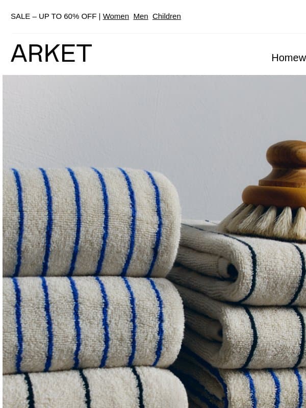A bathroom update email from Arket