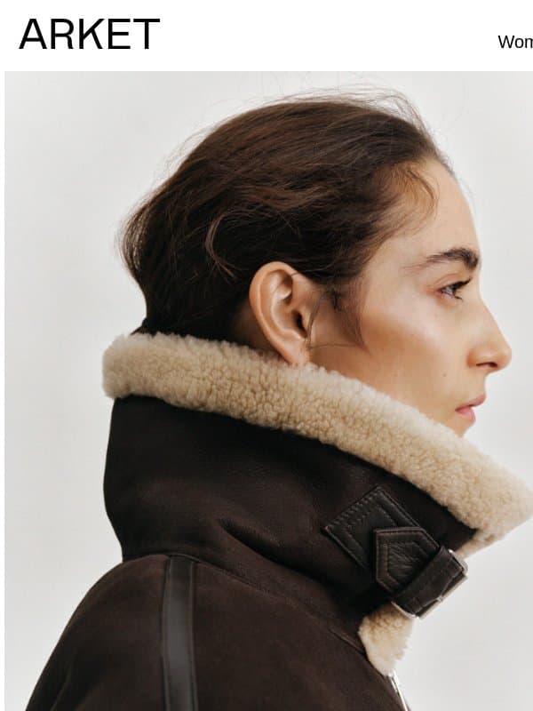 The shearling jacket, reimagined in deep brown email from Arket