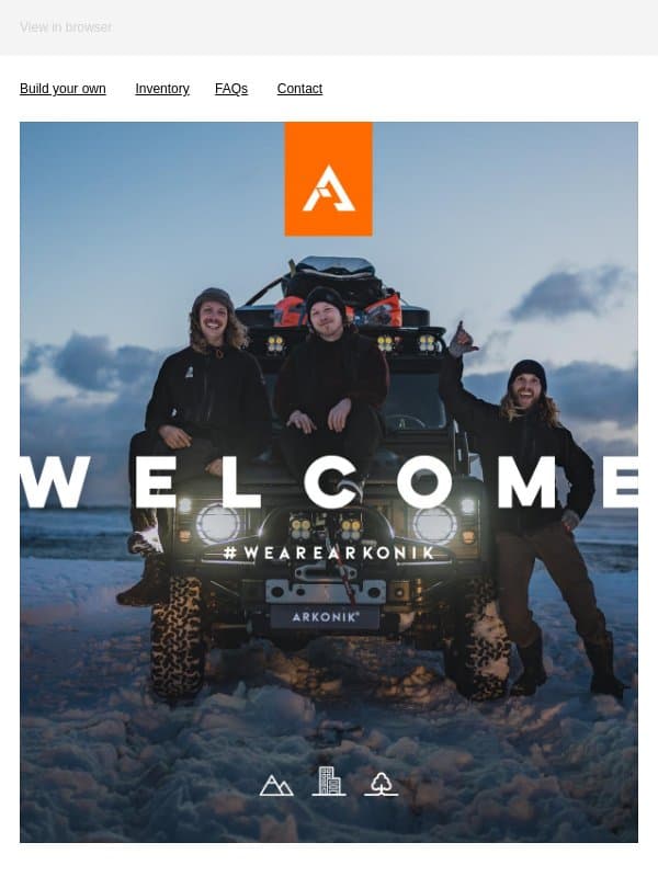 Welcome to a world of adventure email from Arkonik