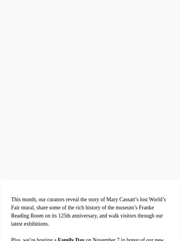 Upcoming Events: Mary Cassatt’s Lost Mural and More email from Art Institute of Chicago
