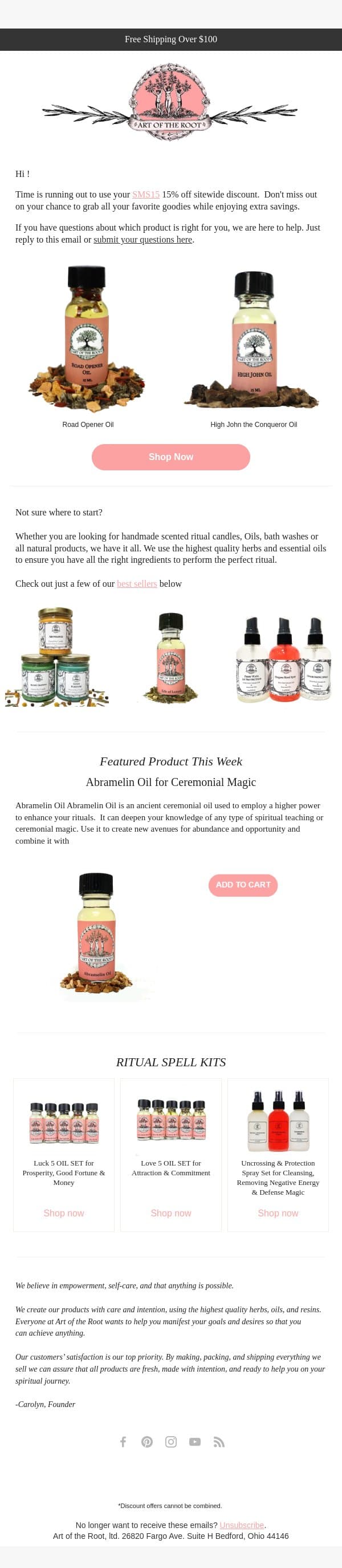 Re. Not sure where to start? email from Art of the Root screenshot