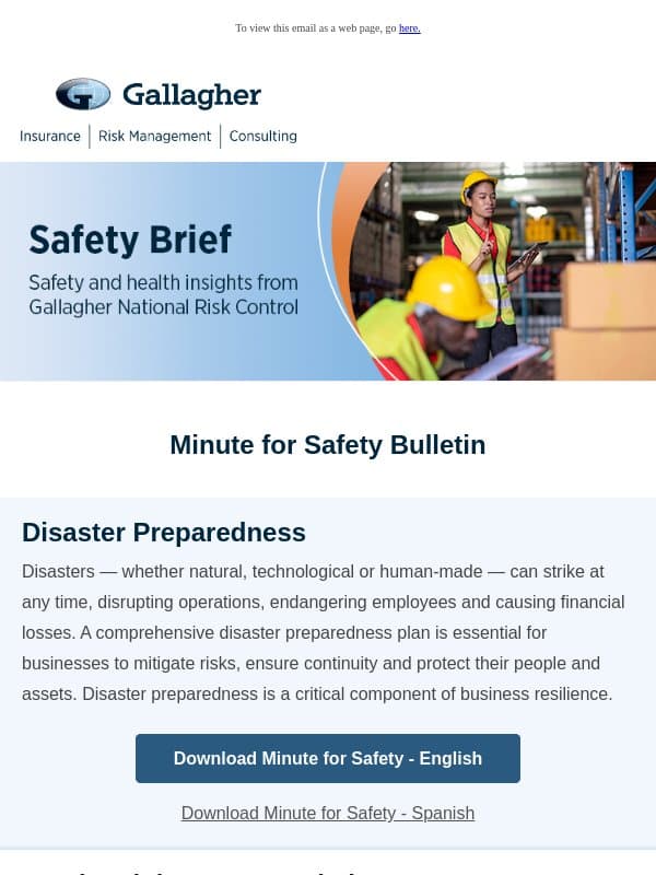 Safety Brief – April 2026 email from Arthur J. Gallagher & Co.