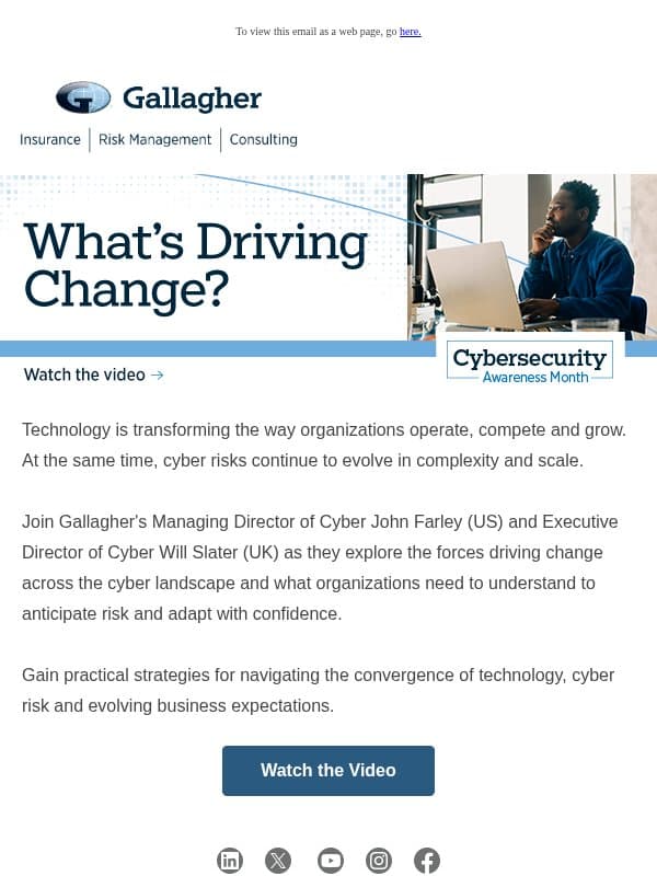 The New Cyber Reality: What's Driving Change? email from Arthur J. Gallagher & Co.