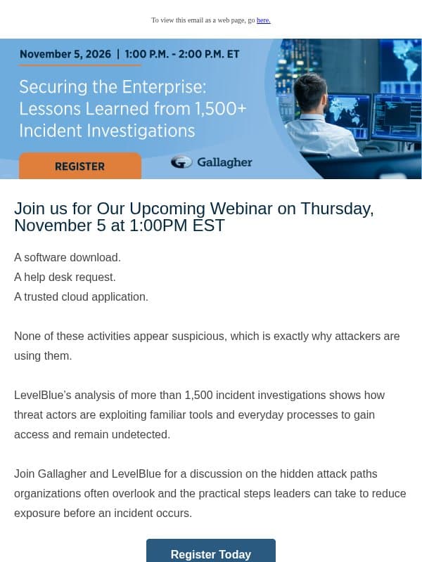 The attack may not come through your firewall email from Arthur J. Gallagher & Co.