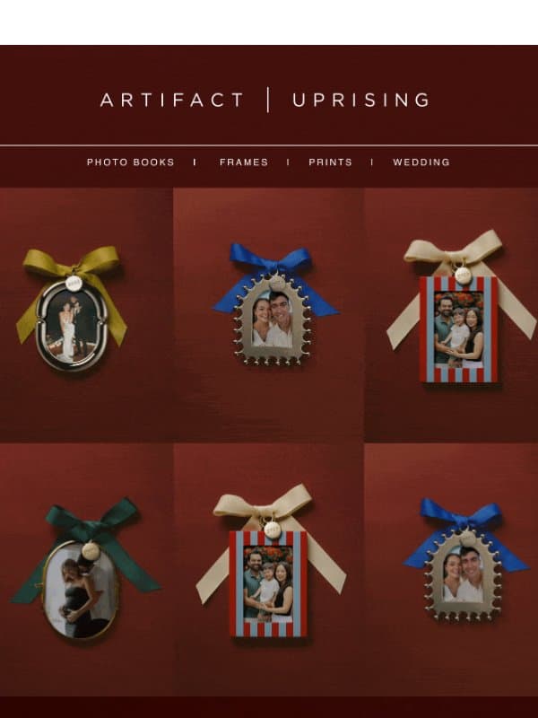 NEW ORNAMENTS ARE HERE! email from Artifact Uprising