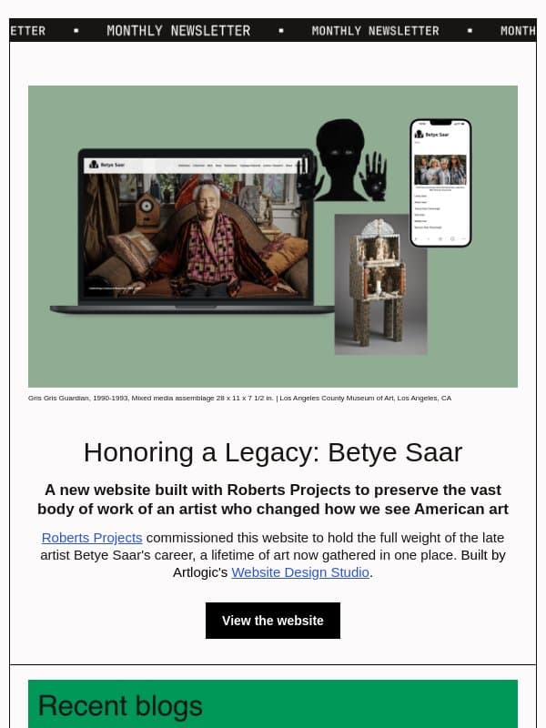 Honoring Betye Saar's Legacy | Your Artlogic Update email from Artlogic