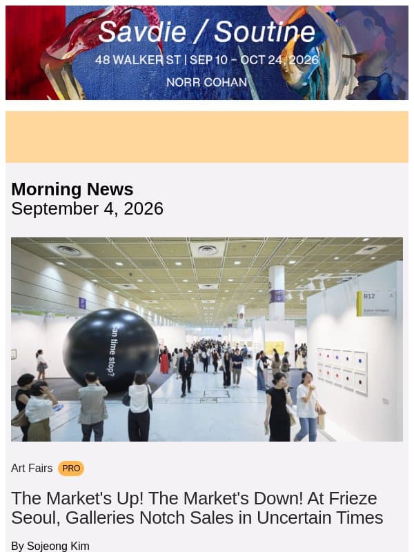 At Frieze Seoul, Sales Are Tempered by Uncertain Times email from Artnet