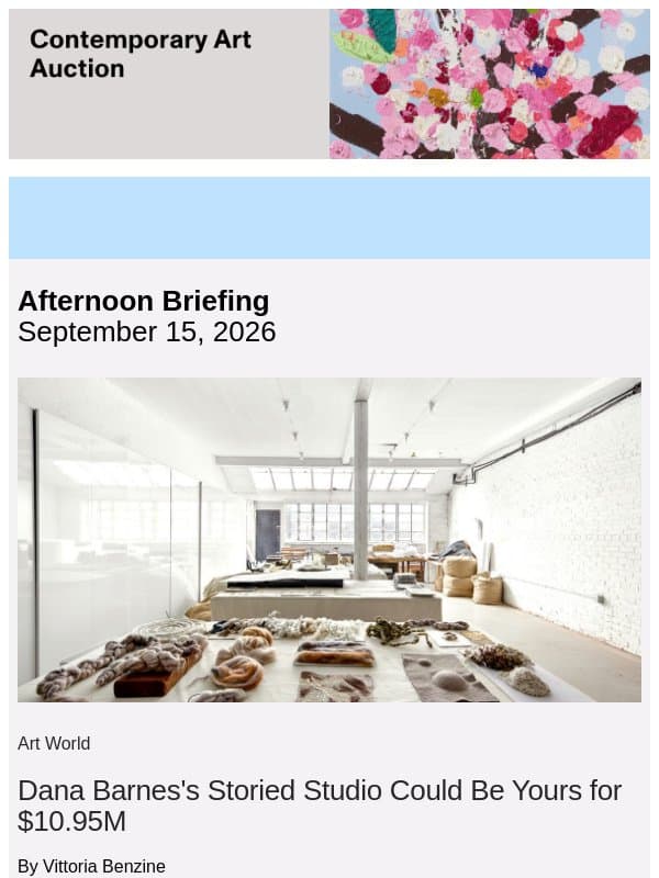Storied Artist Studio Lists for $10.95M email from Artnet