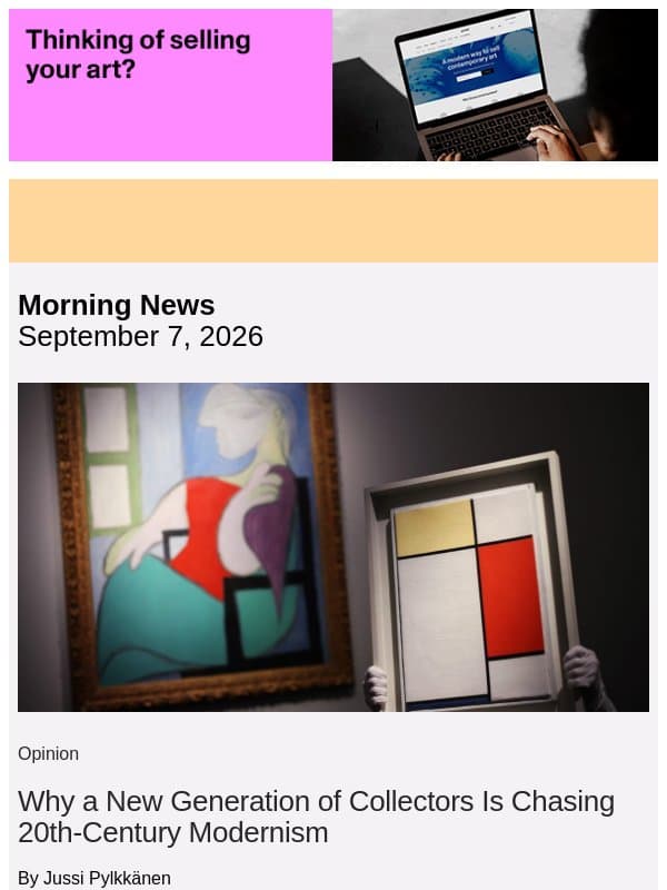 A New Generation of Collectors Is All About Modernism email from Artnet