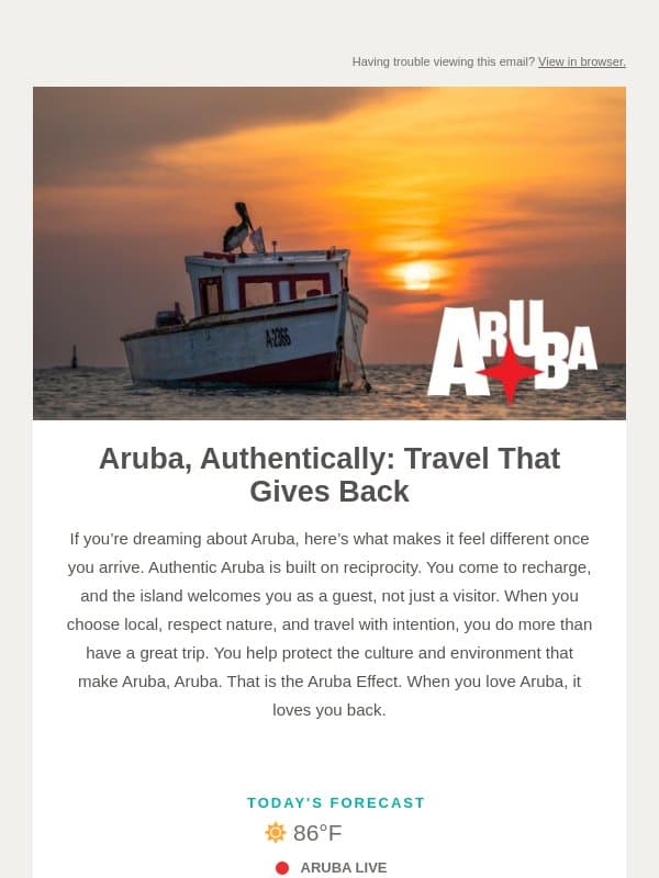 What makes Aruba authentic isn’t a checklist email from Aruba Tourism Authority