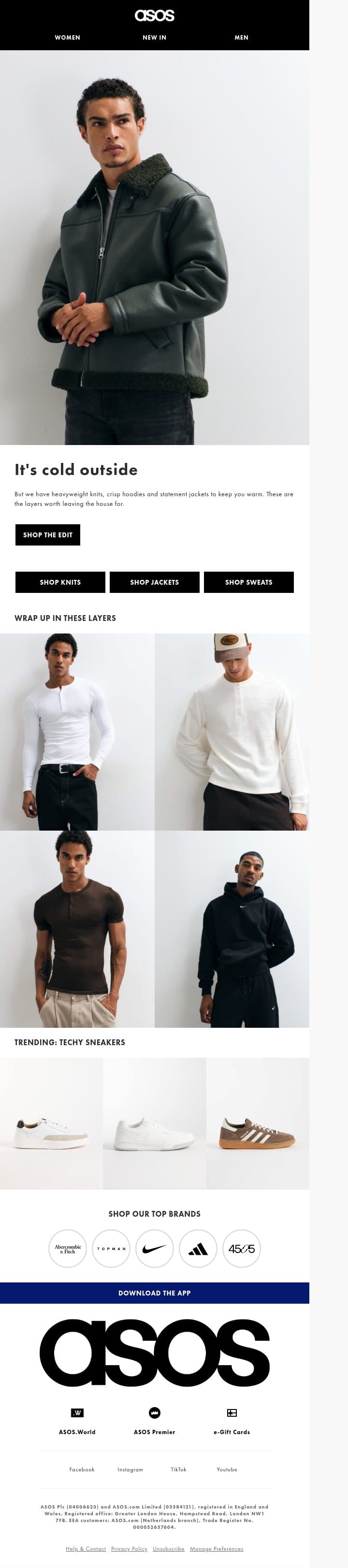 Low temps? We have styles for that email from ASOS screenshot