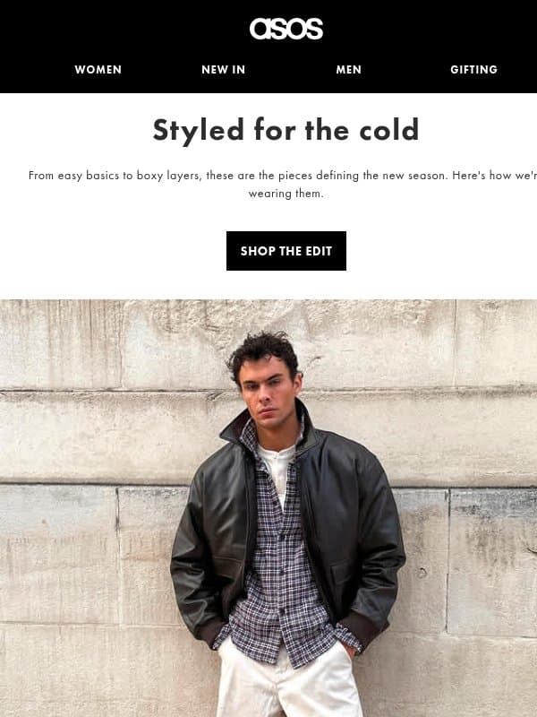 The cold-weather checklist email from ASOS