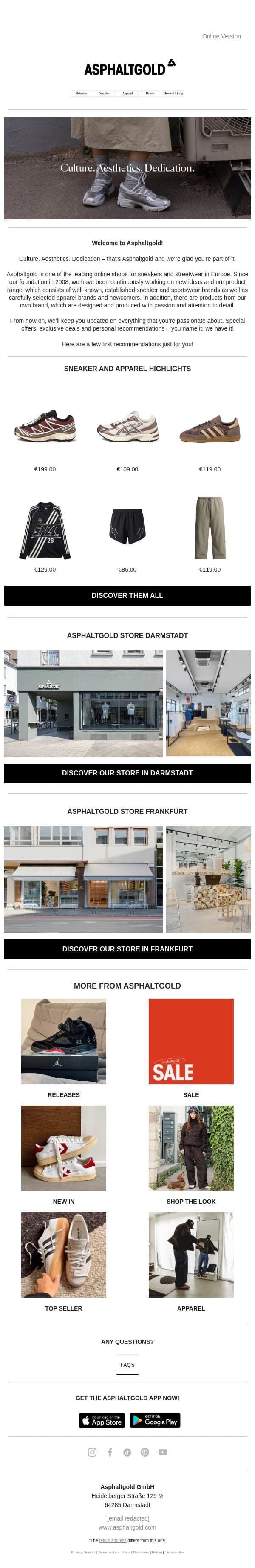 đź‘‹Welcome to Asphaltgold! email from Asphaltgold screenshot