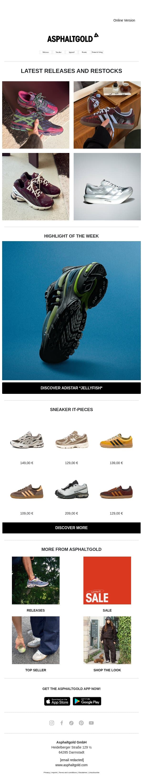 🚨Check out what you missed! email from Asphaltgold screenshot
