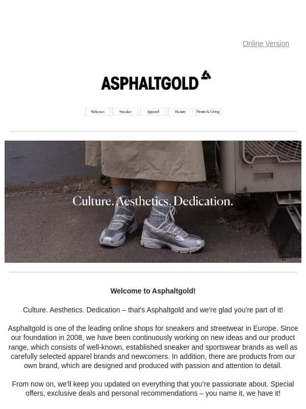 👋Welcome to Asphaltgold! email from Asphaltgold