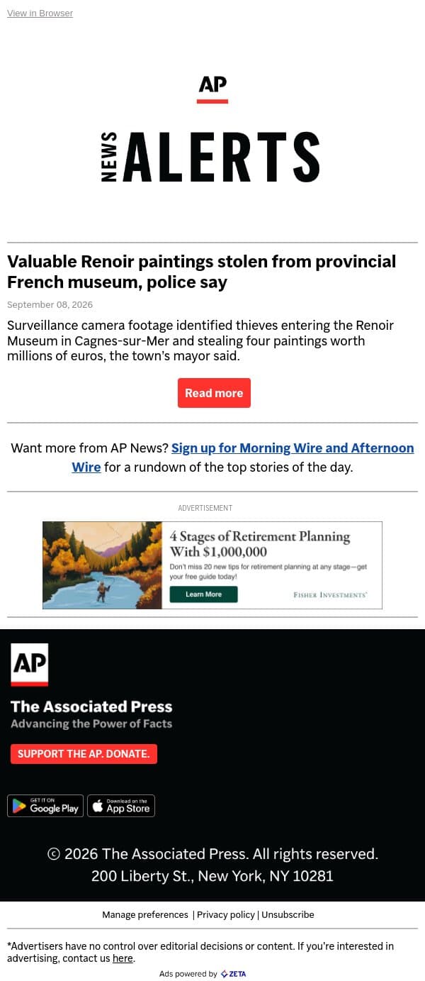 Renoir paintings stolen from provincial French museum email from Associated Press screenshot