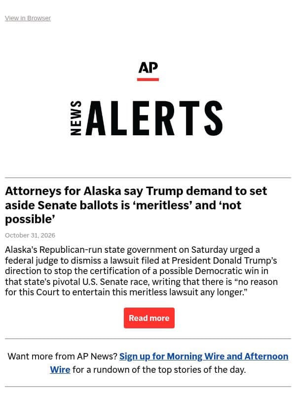 Attorneys for Alaska say Trump demand to set aside Senate ballots is ‘meritless’ and ‘not possible’ email from Associated Press