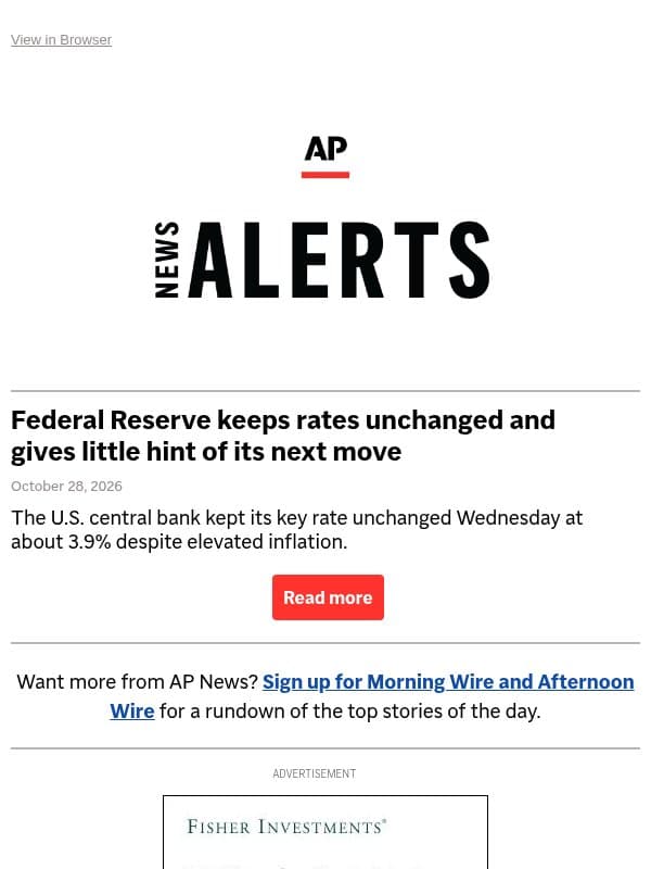 Federal Reserve keeps rates unchanged and gives little hint of its next move email from Associated Press