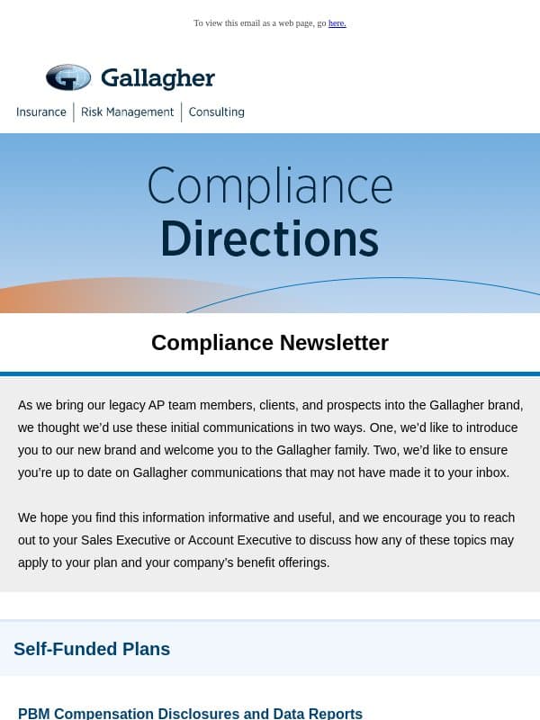 Compliance Directions Newsletter: Recap email from Assured Partners