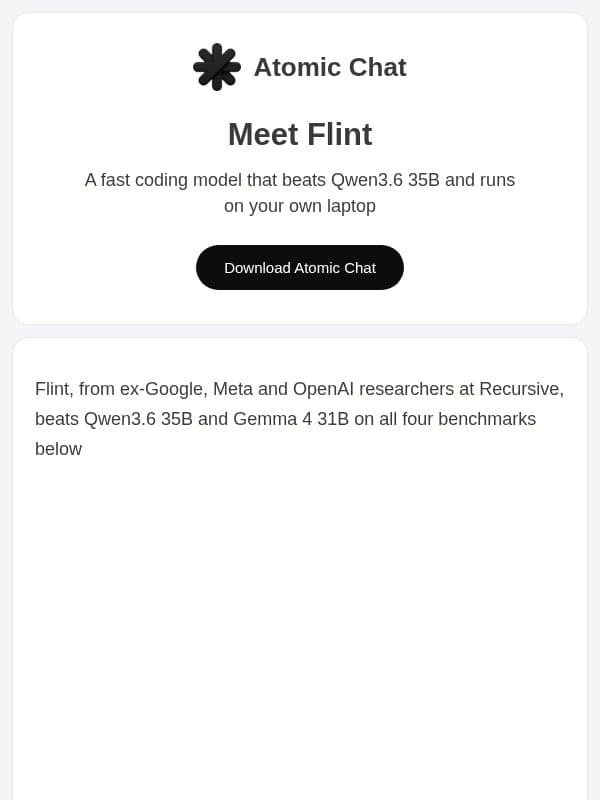 Run Flint locally! email from Atomic Chat