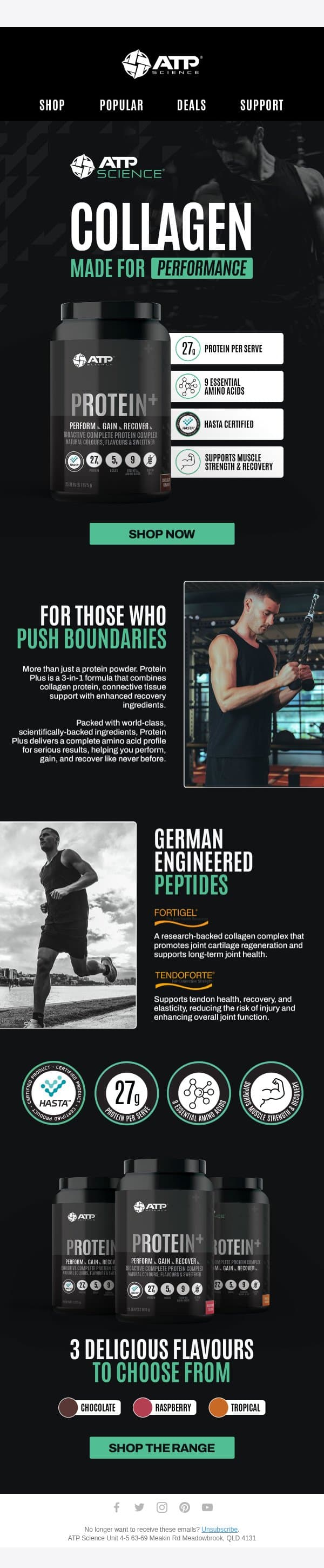 The Protein Your Recovery Routine Is Missing email from ATP Science screenshot