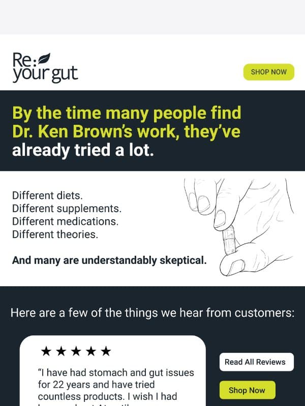 "I thought I'd tried everything." email from Atrantil