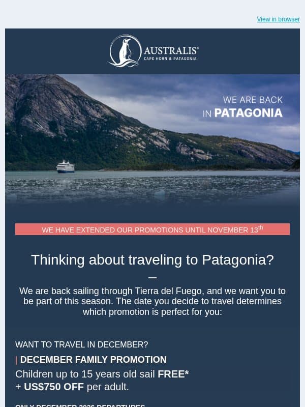 Good News! We have extended our promotions until November 13. email from Australis