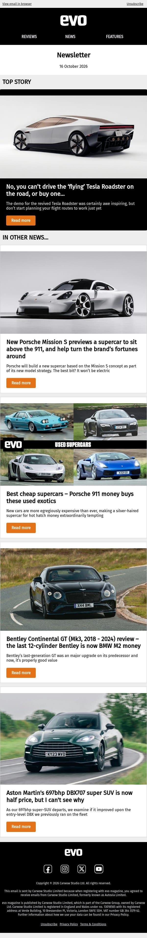 The truth about the Tesla Roadster email from Auto Express screenshot