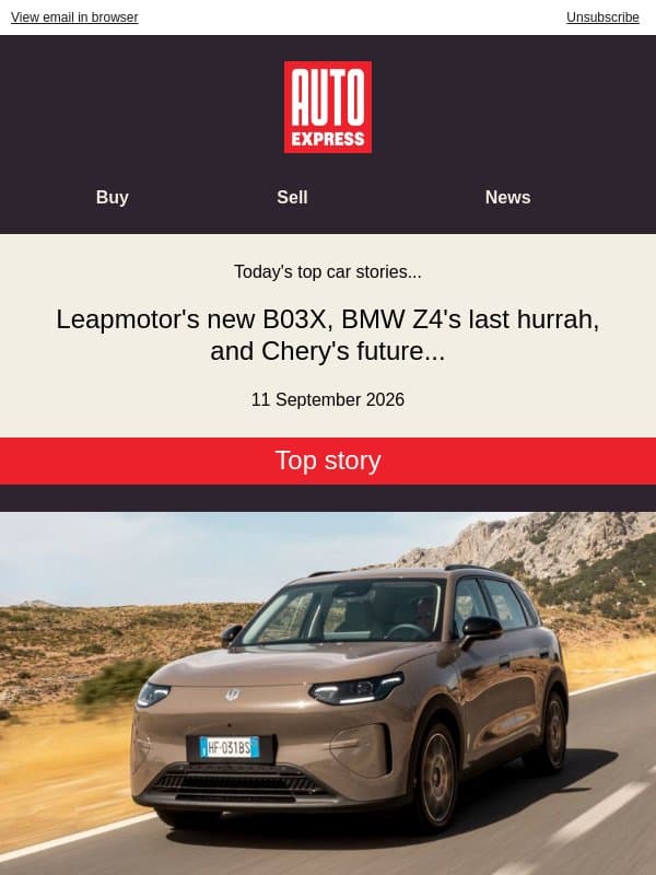 Leapmotor's leap forward? email from Auto Express