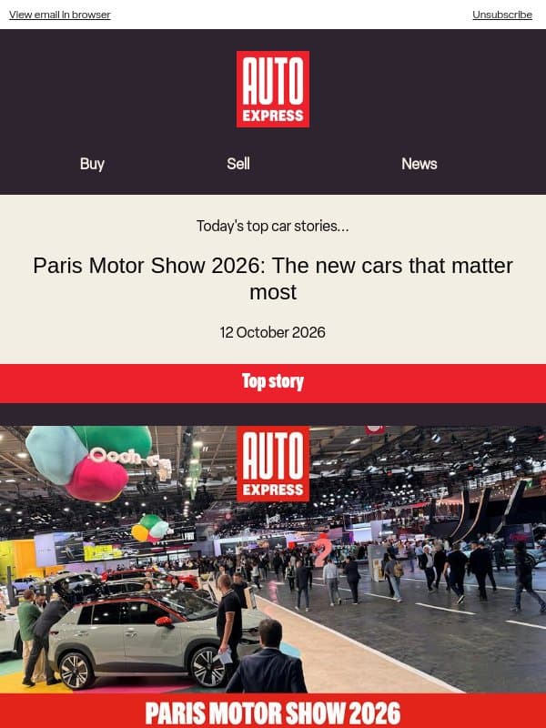 PARIS 2026 SPECIAL: best cars of the show email from Auto Express
