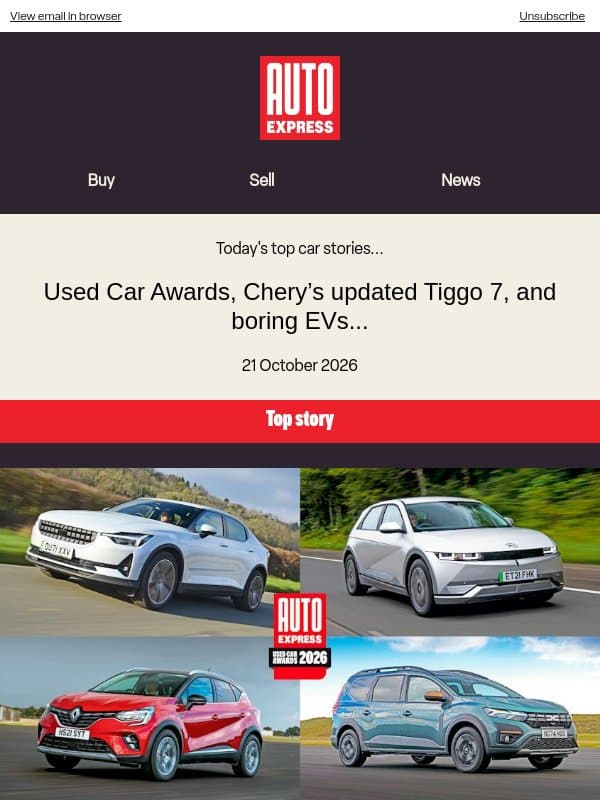 The best used cars! email from Auto Express