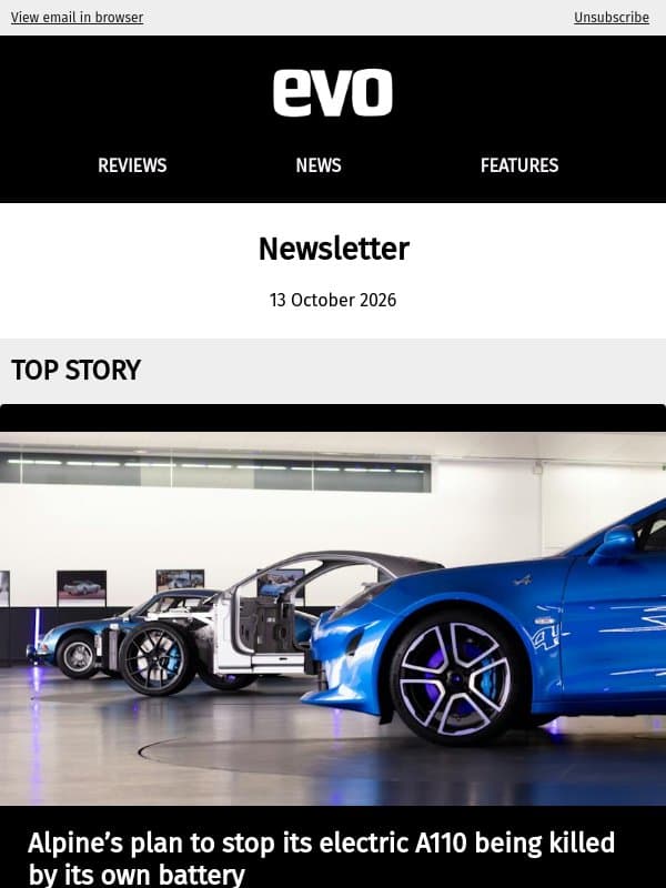 Alpine won't let dead batteries kill the next A110 email from Auto Express