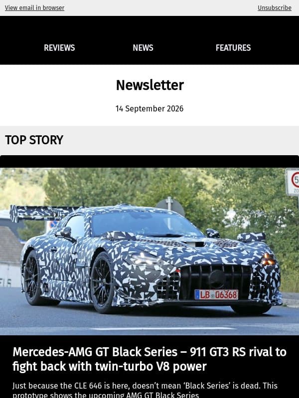 The Mercedes-AMG GT Black Series is almost here email from Auto Express