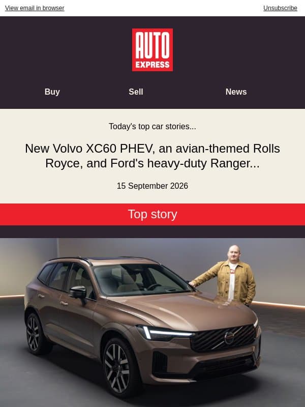 Volvo's new 124-mile PHEV! email from Auto Express