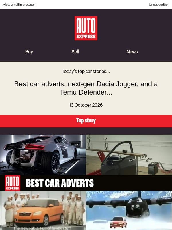 The greatest EVER car adverts email from Auto Express