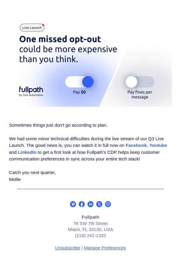 Well, that didn't work... email from AutoLeadStar screenshot
