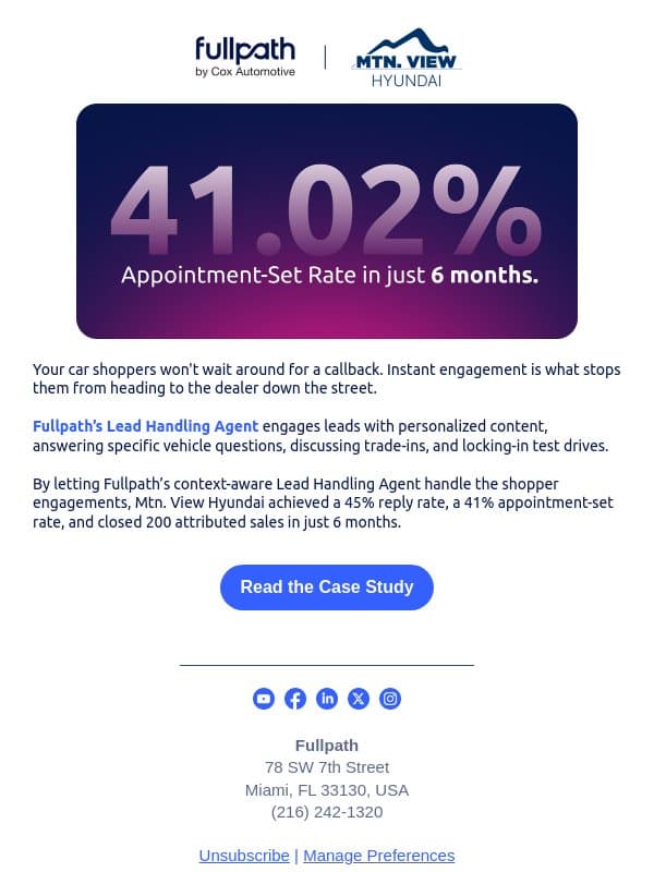 An AI agent that closed 200 sales. email from AutoLeadStar