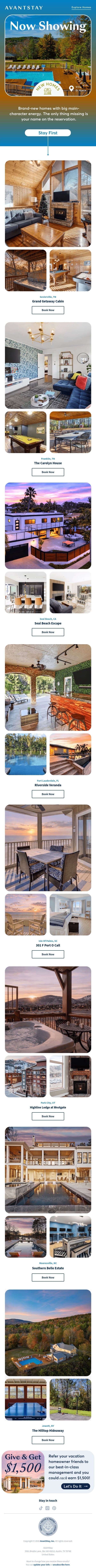 Just landed ✈️ email from AvantStay screenshot