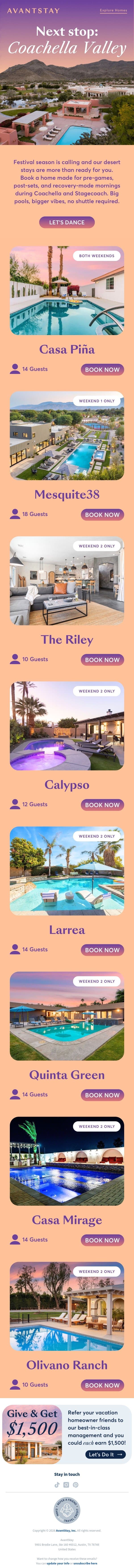 The countdown is on 🏜️ email from AvantStay screenshot