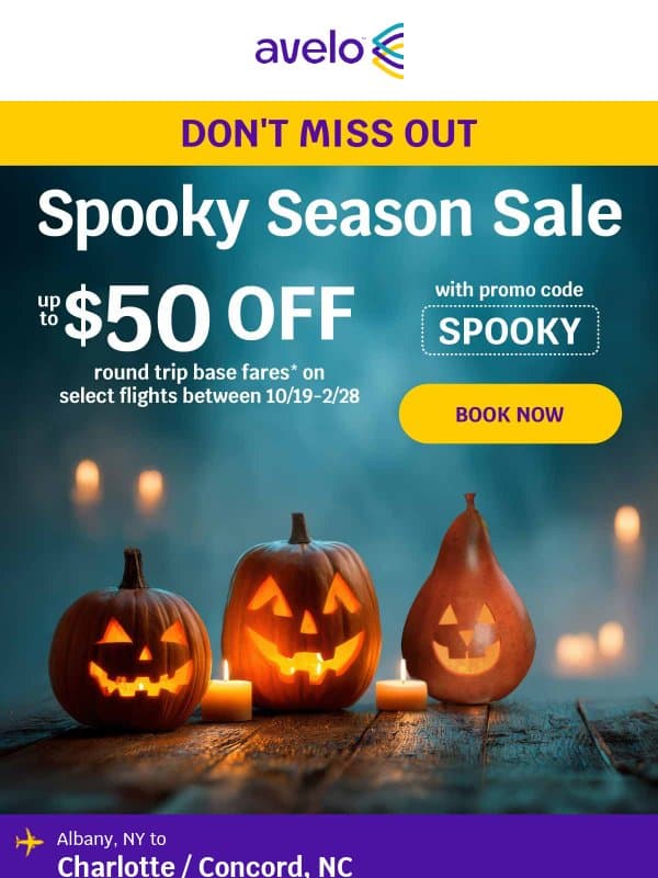 ⏰ Don't Miss Out! $50 OFF Flights email from Avelo Airlines