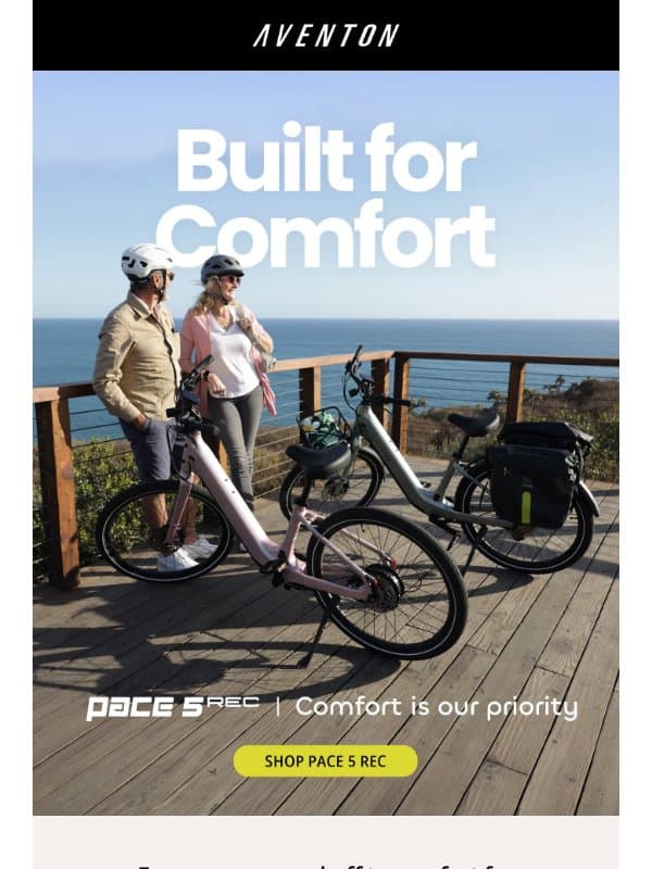 Ride more comfortably than ever email from Aventon