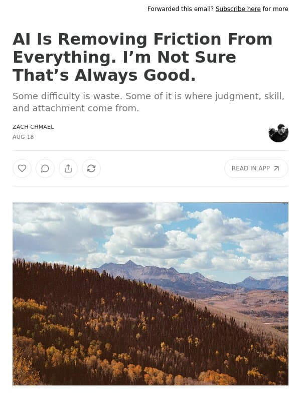 AI Is Removing Friction From Everything. I’m Not Sure That’s Always Good. email from Averi