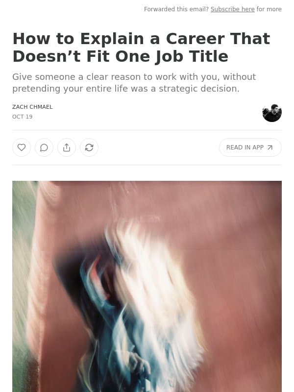 How to Explain a Career That Doesn’t Fit One Job Title email from Averi