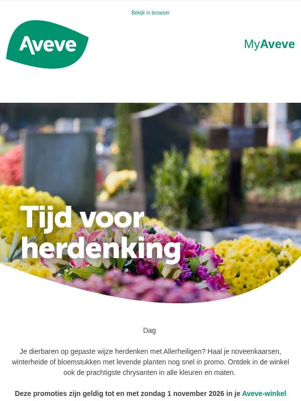 Allerheiligenpromo’s gezien? 🌸 email from Aveve