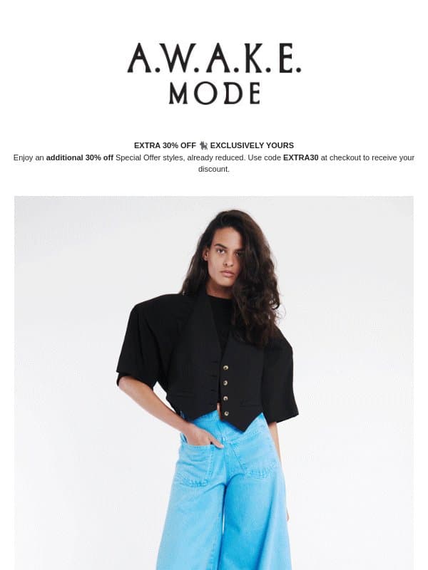 TRICK, TREAT & EXTRA 30% OFF 🐈⬛ email from A.W.A.K.E. Mode
