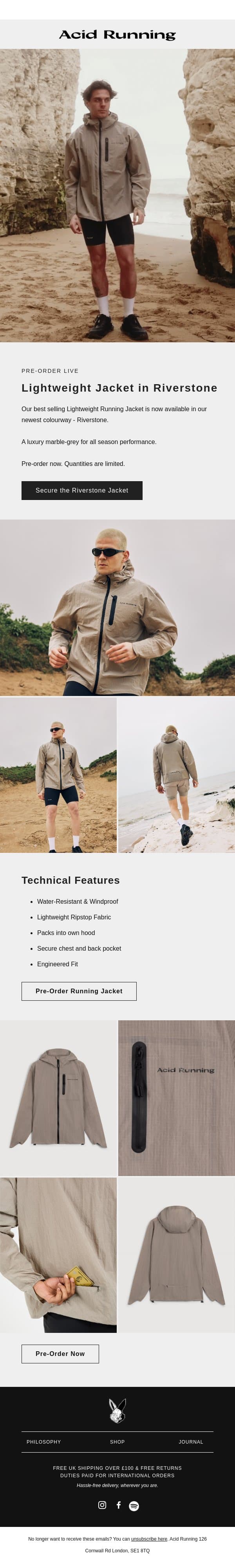 Pre-Order: The Riverstone Jacket email from Aware Super screenshot