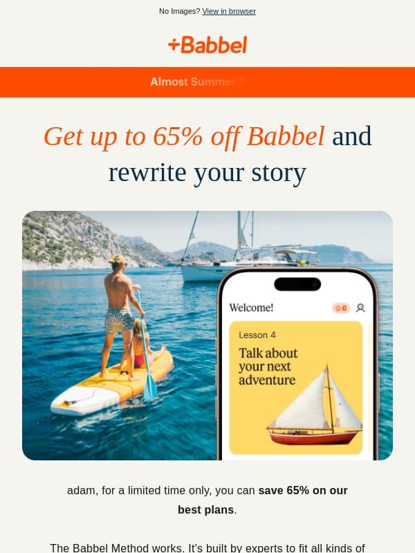 βοΈ True story: it all began with 65% off Babbel email from Babbel